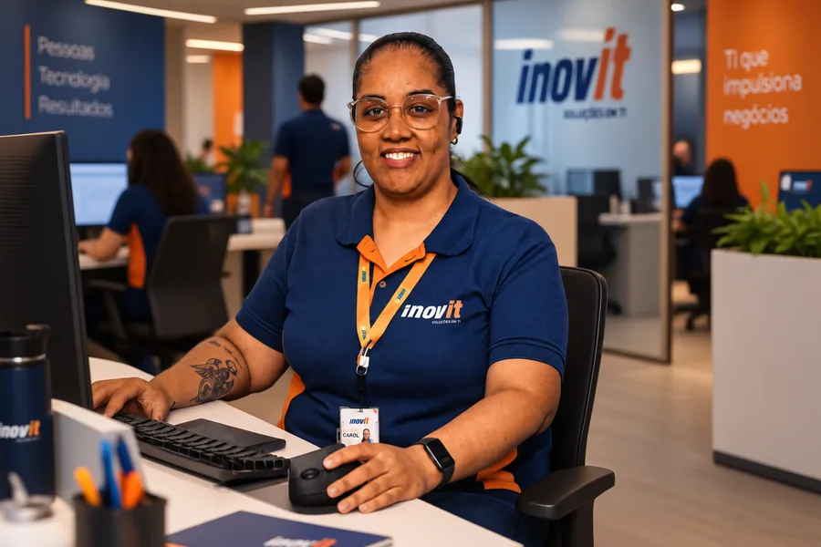 Carol Castro, Líder de Atendimento da inoviT, no centro de operações